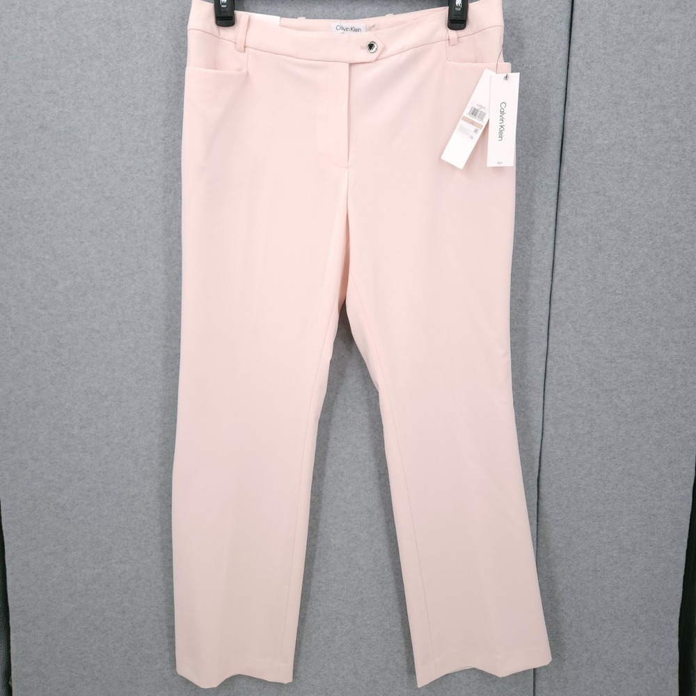 Calvin Klein Modern Fit Mid Rise Straight Tapered Leg‎ Pants Womens Size 12 NWT